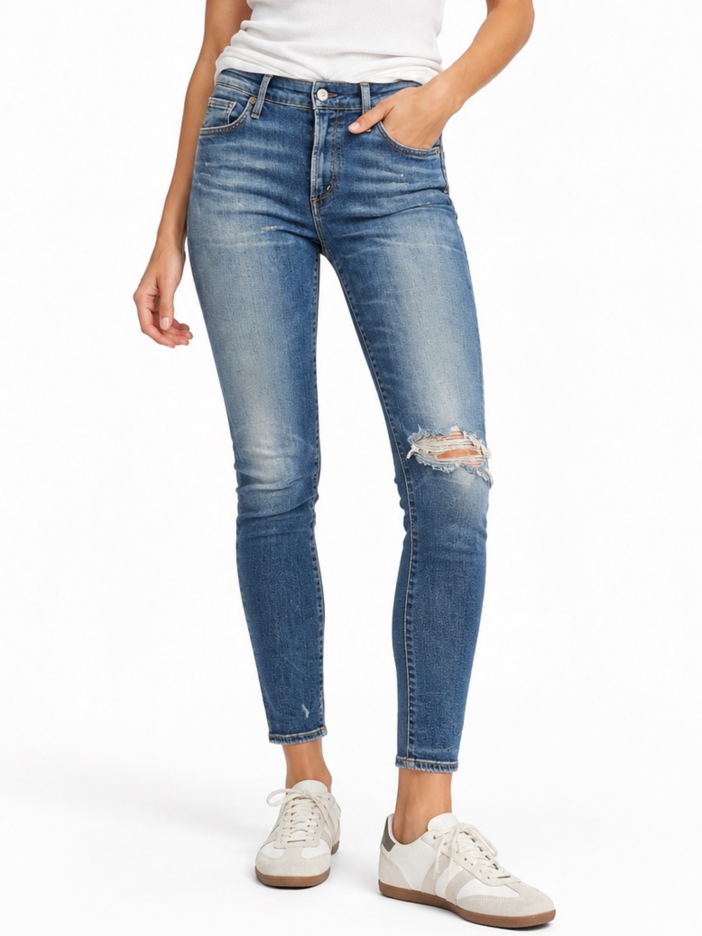 Citizens of Humanity Arielle Mid Rise Skinny Distressed